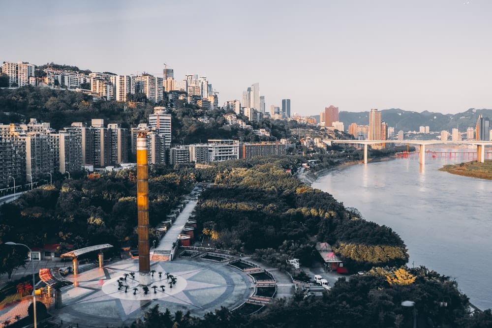 Paint By Numbers | Chongqing - Aerial Photo Of Monument Near Body Of Water During Daytime