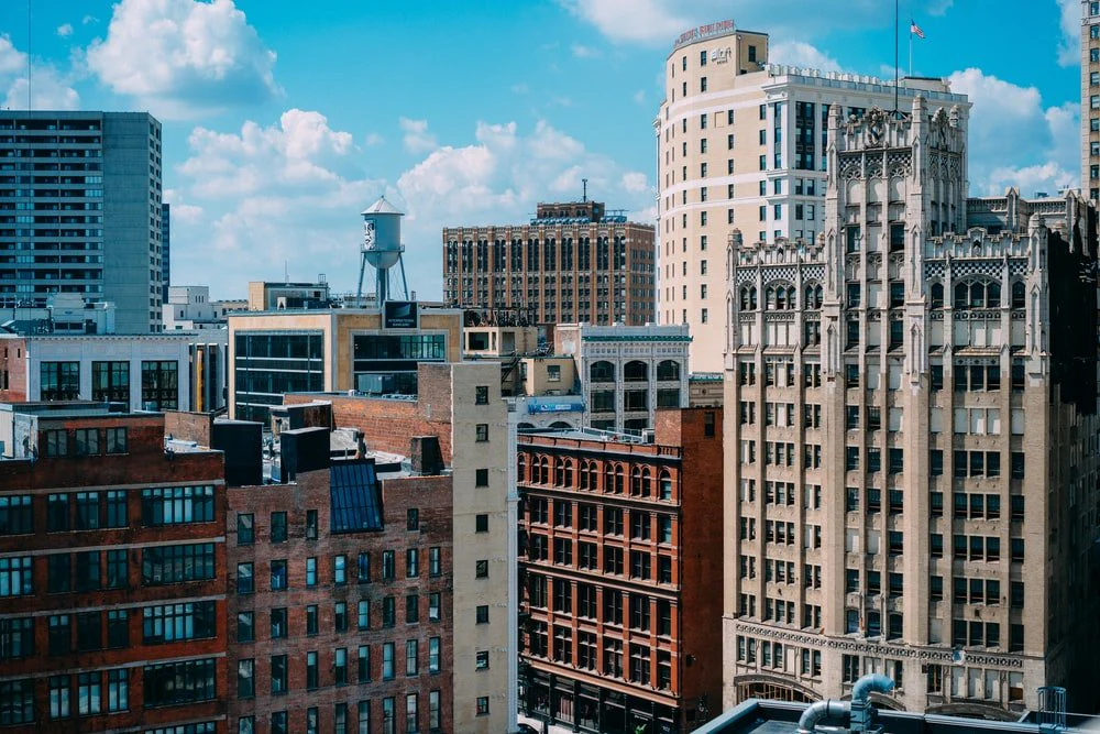 Paint By Numbers | Detroit - Aerial Photography Of Brown And Beige Buildings