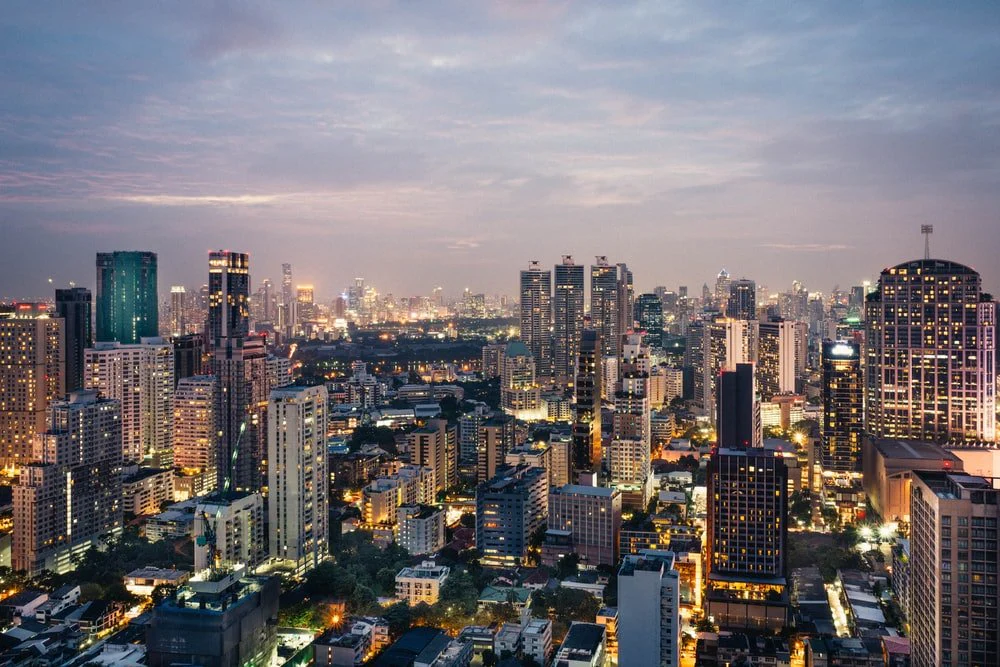 Paint By Numbers | Bangkok - Aerial Photography Of High-Rise Buildings Under Cloudy Sky