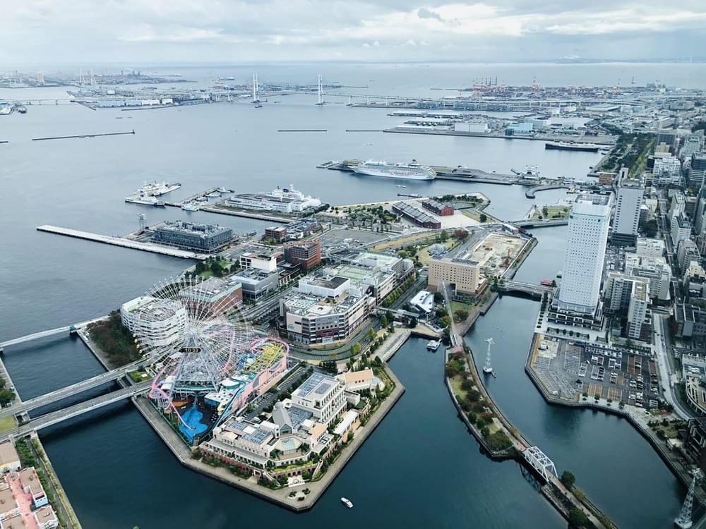 Paint By Numbers | Yokohama - Aerial View Of City Buildings Near Body Of Water During Daytime
