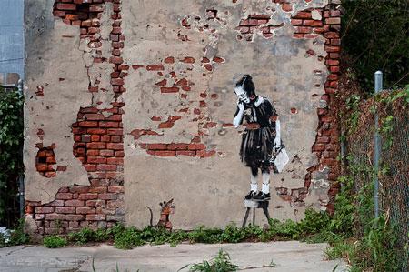 Banksy Girl and Mouse - New Orleans, USA