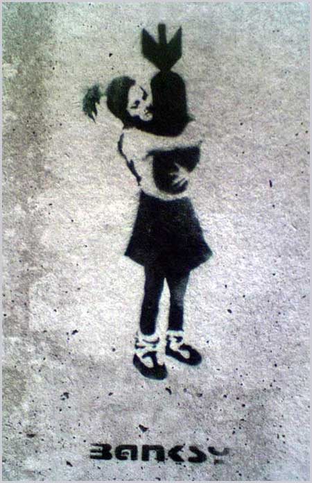 Banksy Girl Bomb Hugger London East End