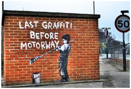Banksy Last Graffiti Before Motorway Graffiti âLondon