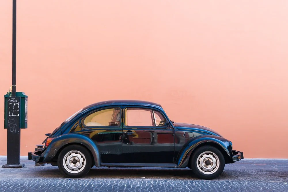 Paint By Numbers | Beetle - Black Volkswagen Beetle Beside Beige Wall