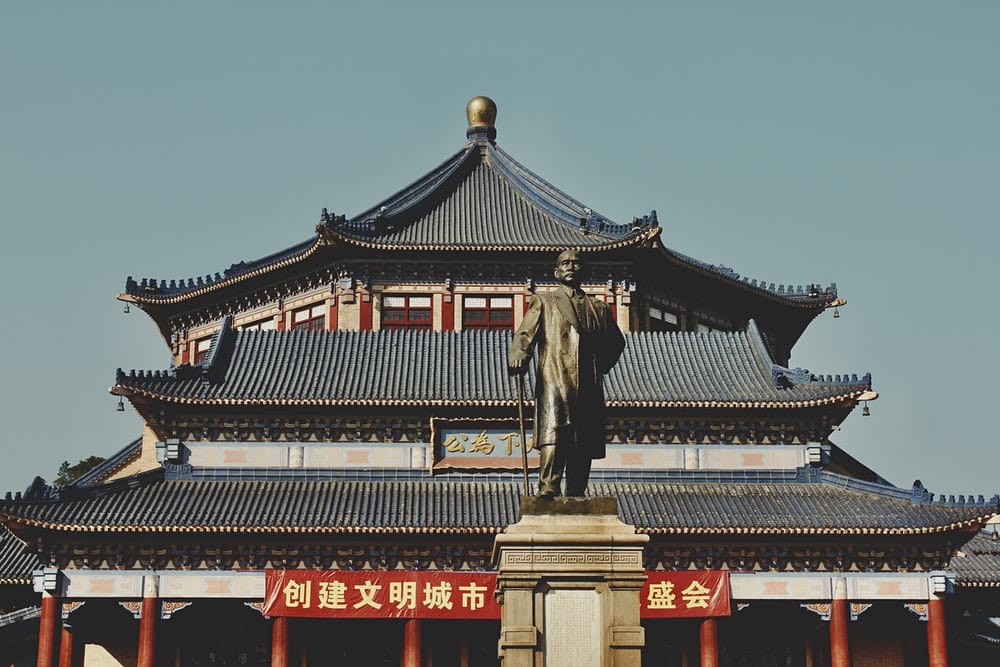 Paint By Numbers | Zhongshan - Brown And Red Temple Under Blue Sky During Daytime