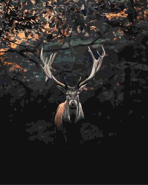 Paint By Numbers | Deer - Brown Deer Under Tree