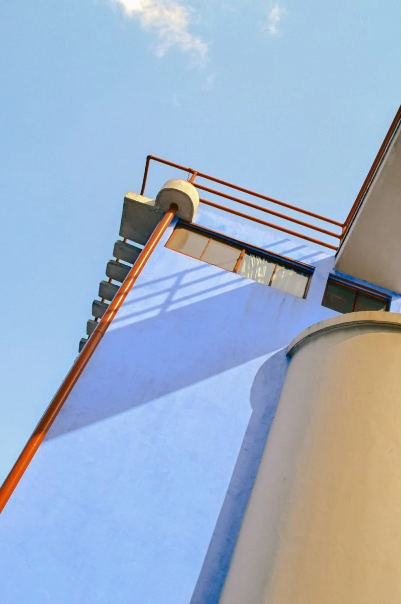 Paint By Numbers | Brown Metal Ladder On White Concrete Wall