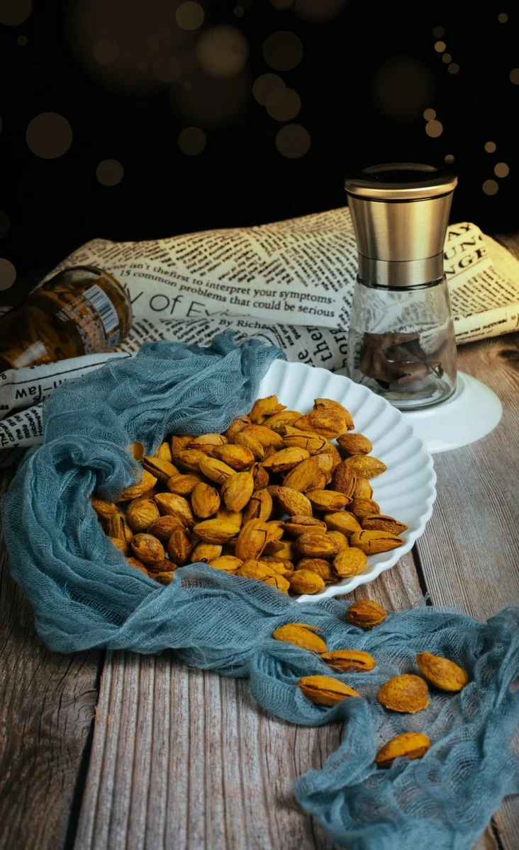 Paint By Numbers | Jinan - Brown Peanuts On White Ceramic Plate