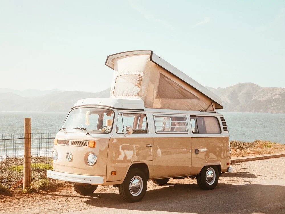 Paint By Numbers | Brown Volkswagen T1 Van Near Body Of Water At Daytime