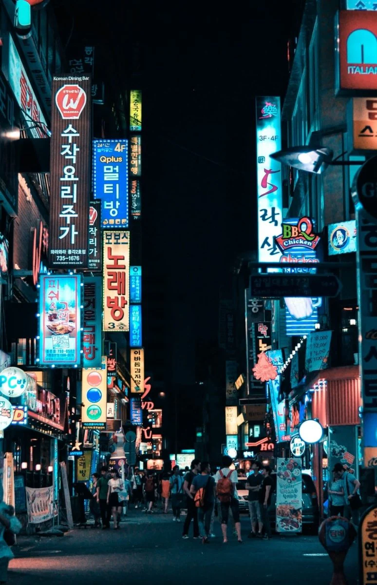 Paint By Numbers | Seoul - Buildings With Pathway Surround By People