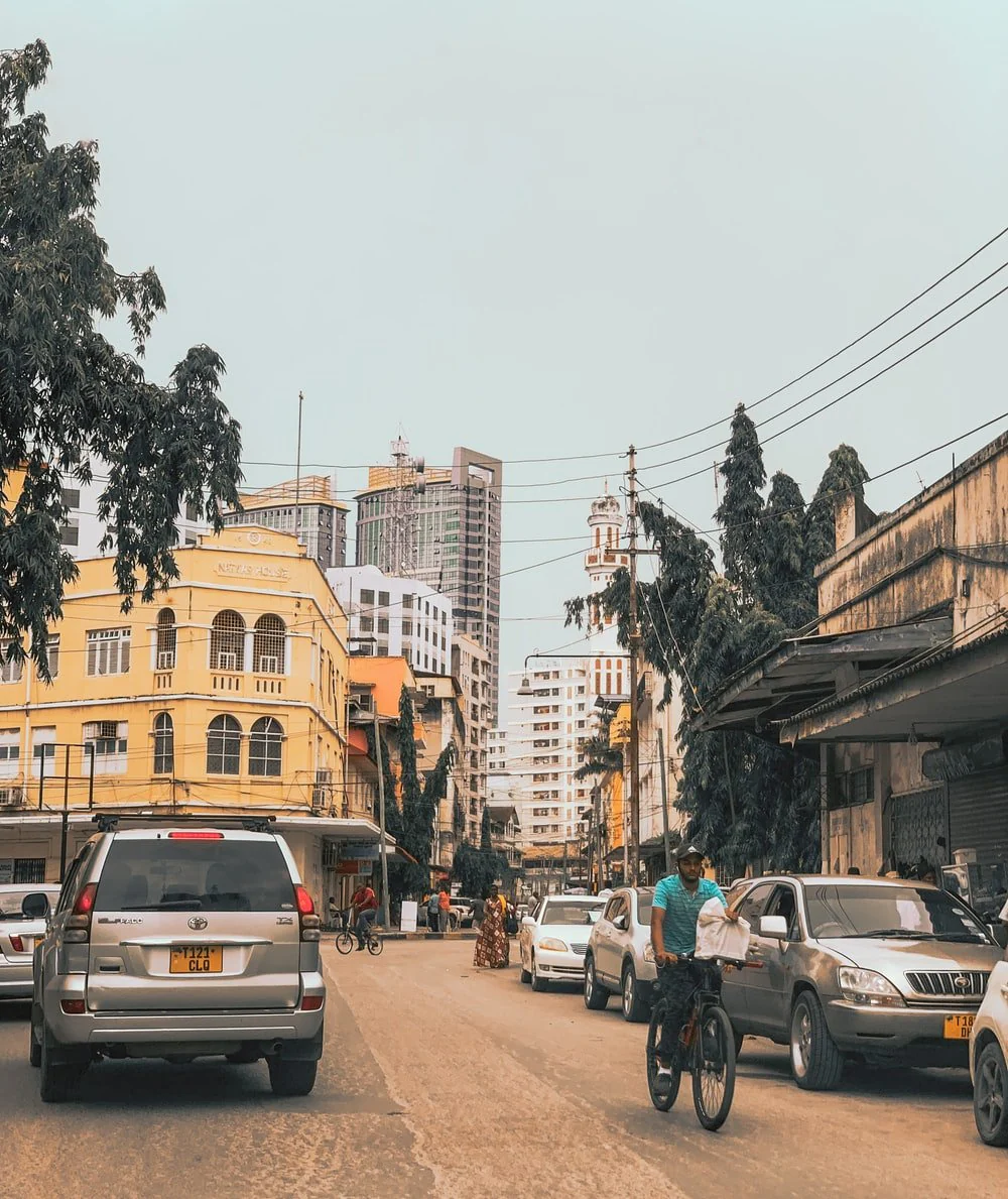 Paint By Numbers | Dar Es Salaam - Cars Parked On Side Of The Road During Daytime