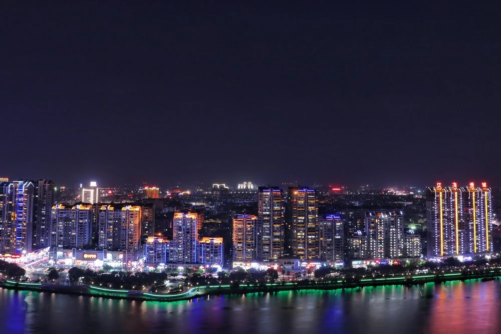 Paint By Numbers | Jieyang - Concrete Buildings During Nighttime]