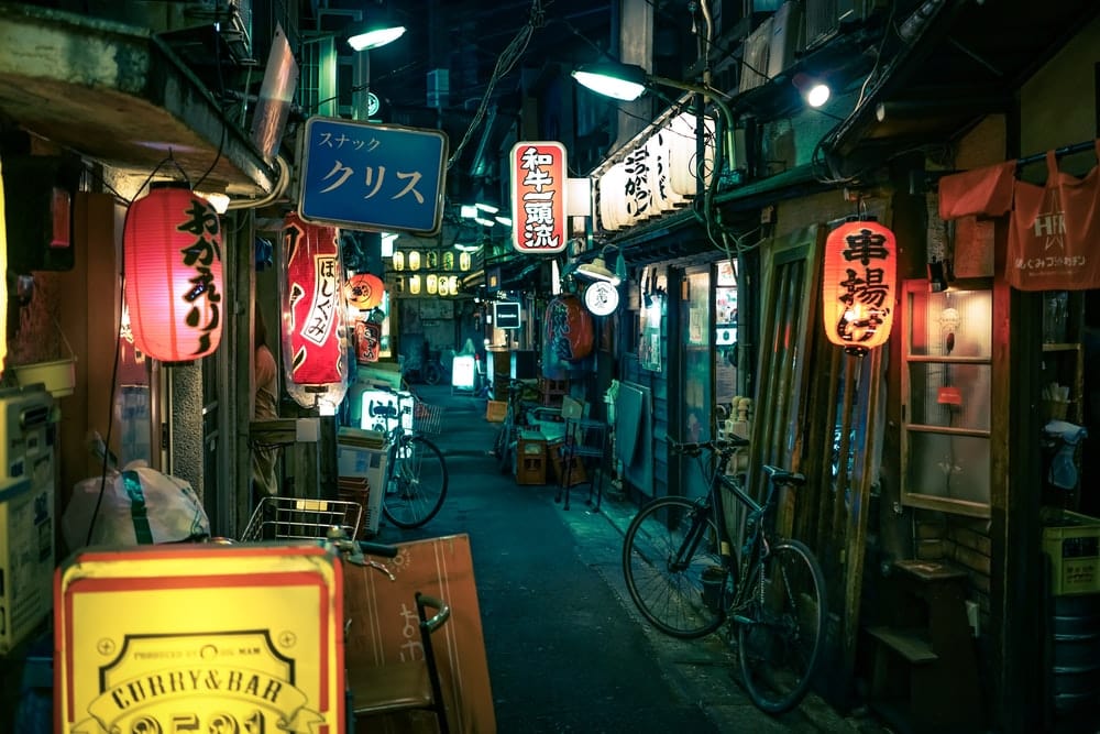 Paint By Numbers | Tokyo - Empty Pathway In Between Stores