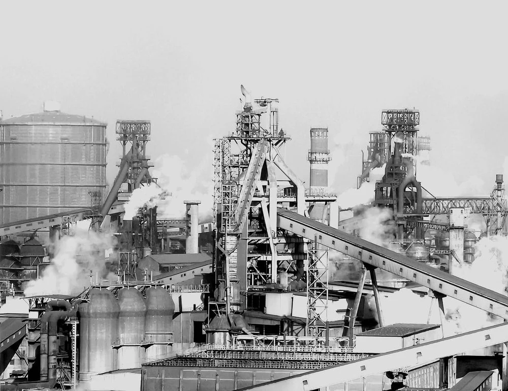 Paint By Numbers | Anshan - Grayscale Photo Of Factory Building