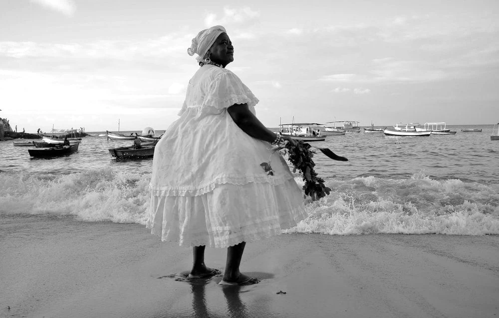 Paint By Numbers | Grayscale Photo Of Woman Standing In Front Of Seashore