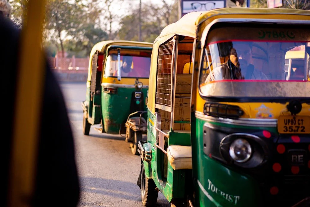 Paint By Numbers | Green And Yellow Auto Rickshaw On Road During Daytime