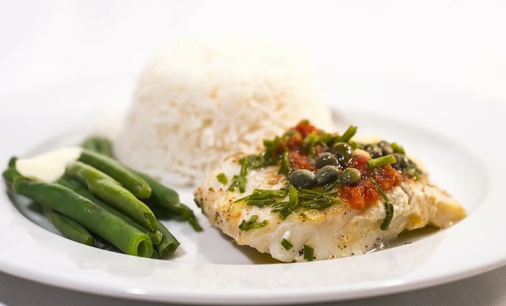Paint By Numbers | Cod - Green Beans On White Ceramic Plate