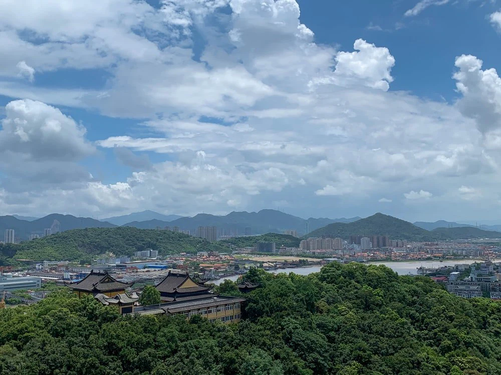 Paint By Numbers | Ningbo - Green Trees And Houses Under White Clouds And Blue Sky During Daytime