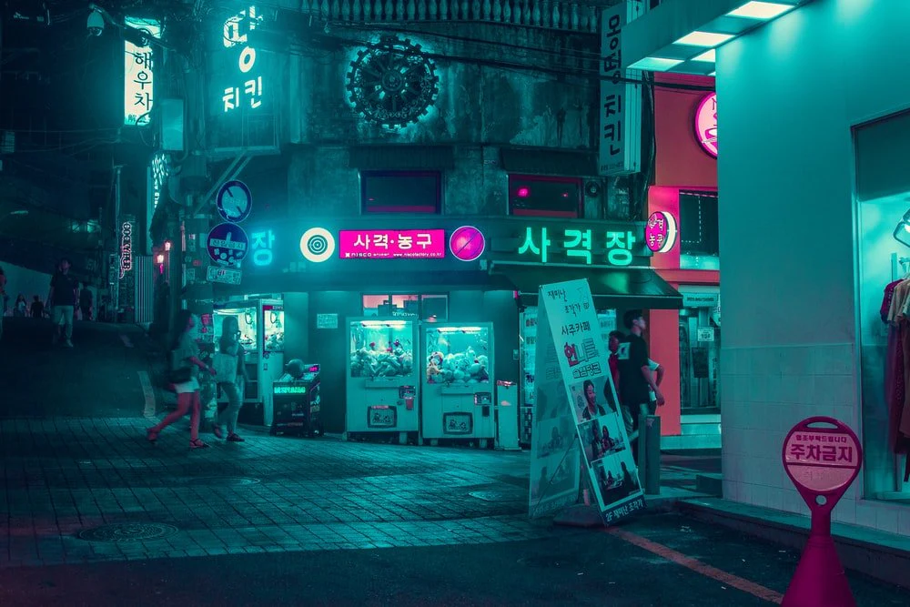 Paint By Numbers | Group Of People Walking On The Street Near Buildings At Night Time