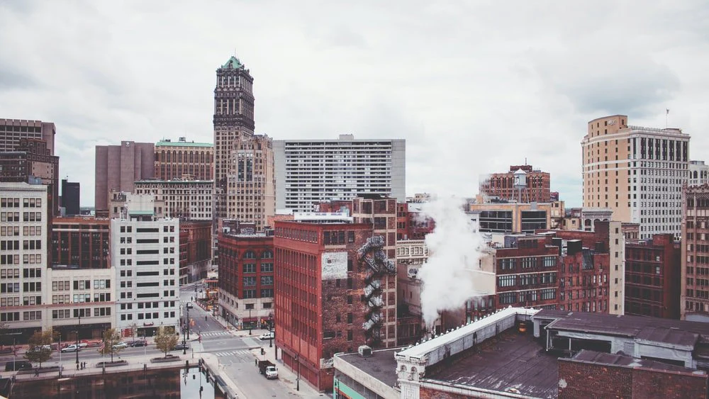 Paint By Numbers | Detroit - High Angle View Of High Rise Buildings