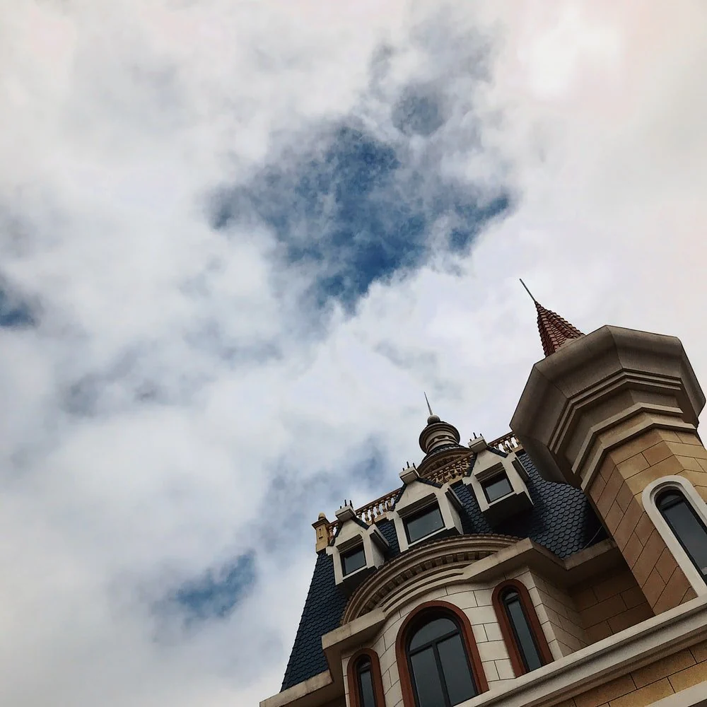 Paint By Numbers | Kunming - Low-Angle Photo Of Mansion Under Heavy Clouds