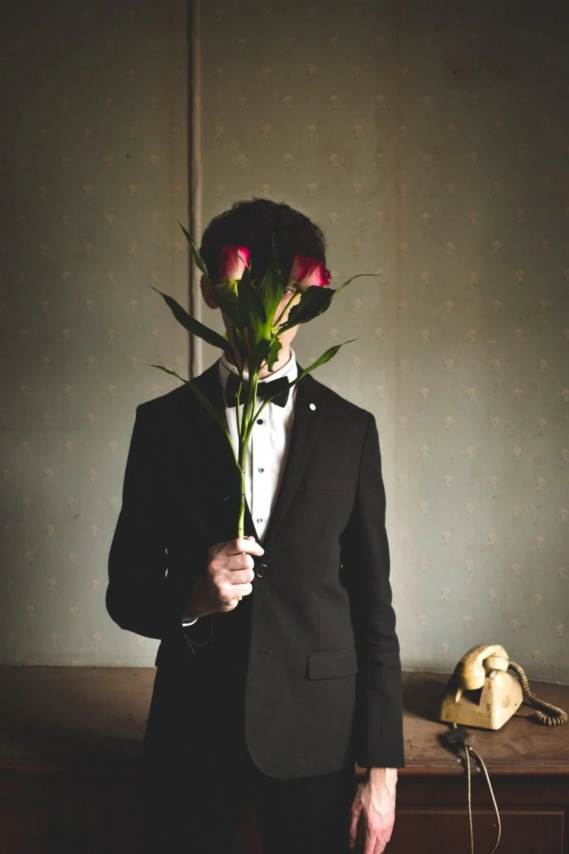 Paint By Numbers | Rene Magritte - Man Holding Red Rose