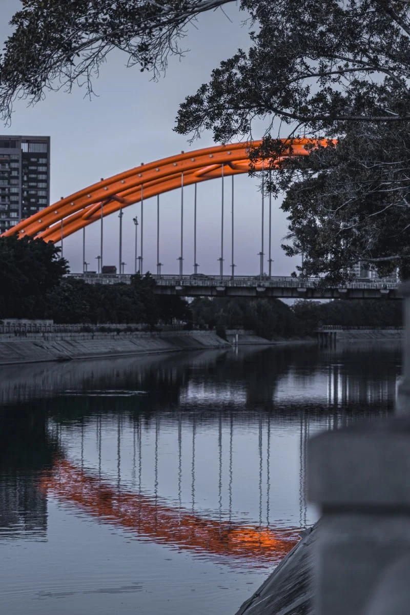 Paint By Numbers | Dongguan - Orange And Black Bridge Over River