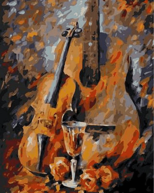 Paint By Numbers | Artistic Cello Instrument Portrait
