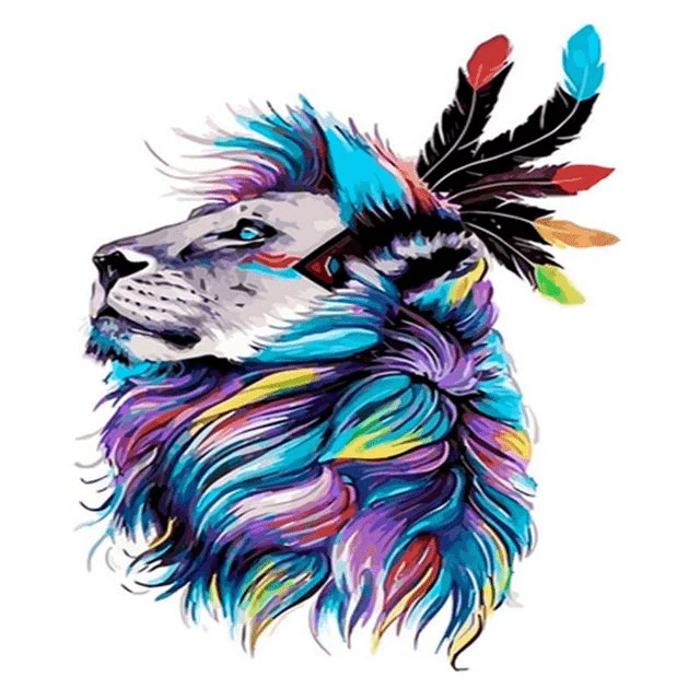 Paint By Numbers | Colorful Indian Lion