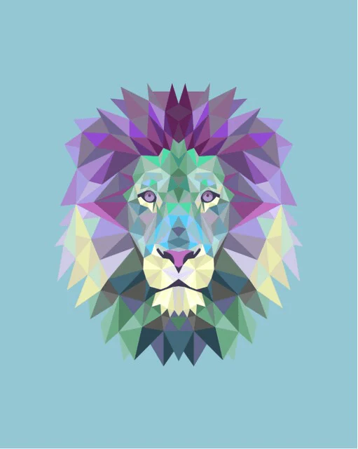 Paint By Numbers | Geometric Art Lion