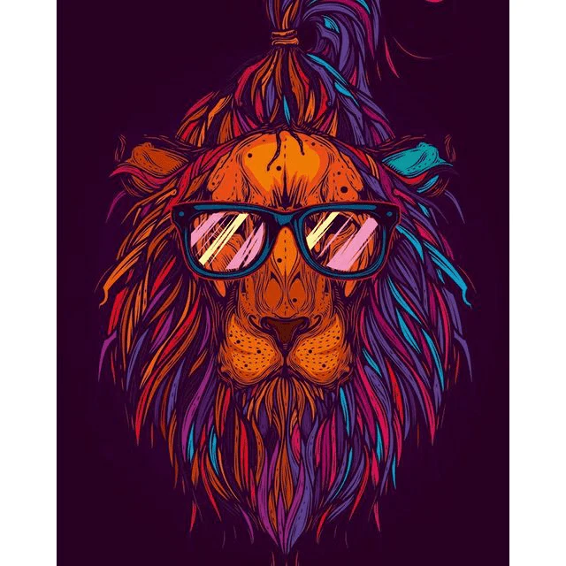 Paint By Numbers | Hipster Lion