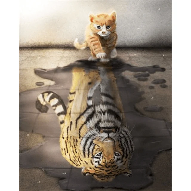 Paint By Numbers | Little Kitten Big Reflection