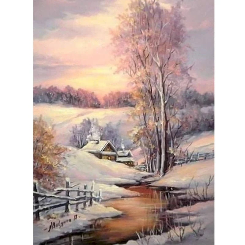 Paint By Numbers | Rural Winter Scene
