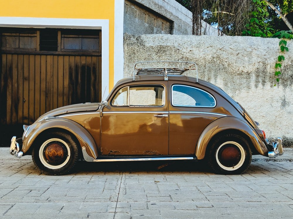 Paint By Numbers | Beetle - Parked Brown Volkswagen Beetle