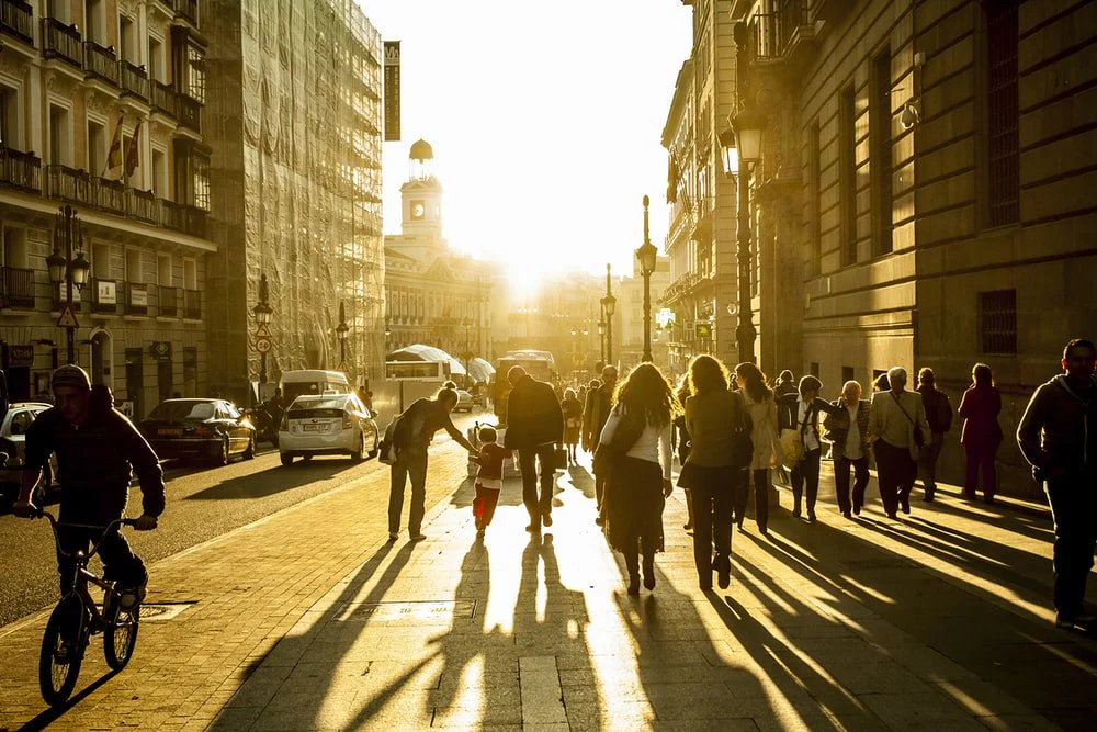Paint By Numbers | Madrid - People Walking On Sidewalk During Daytime
