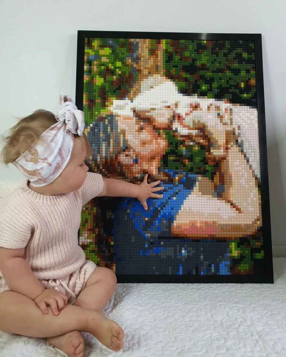 Personalized Brick Mosaic | Custom Mosaic Maker | LEGO Art Style - Image 3