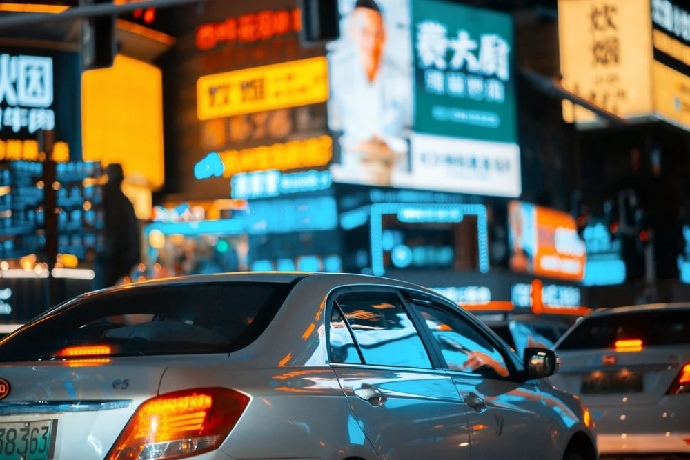 Paint By Numbers | Changsha - Red Car Parked Near Store During Daytime