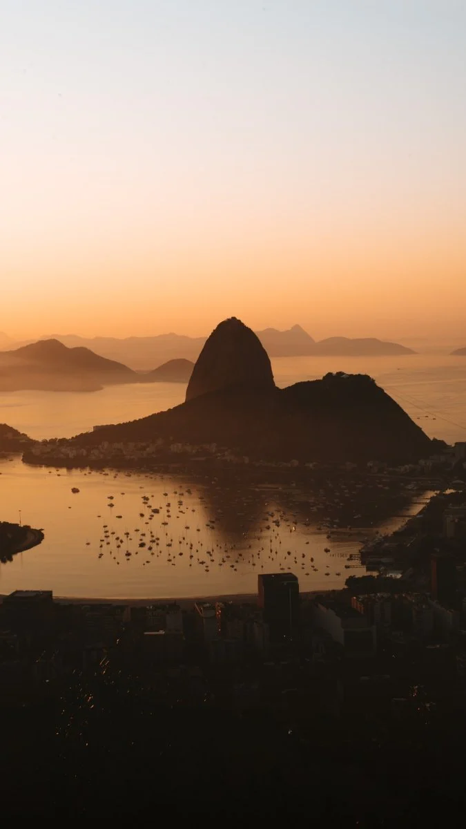 Paint By Numbers | Rio De Janeiro - Silhouette Of Mountain Near Body Of Water During Sunset