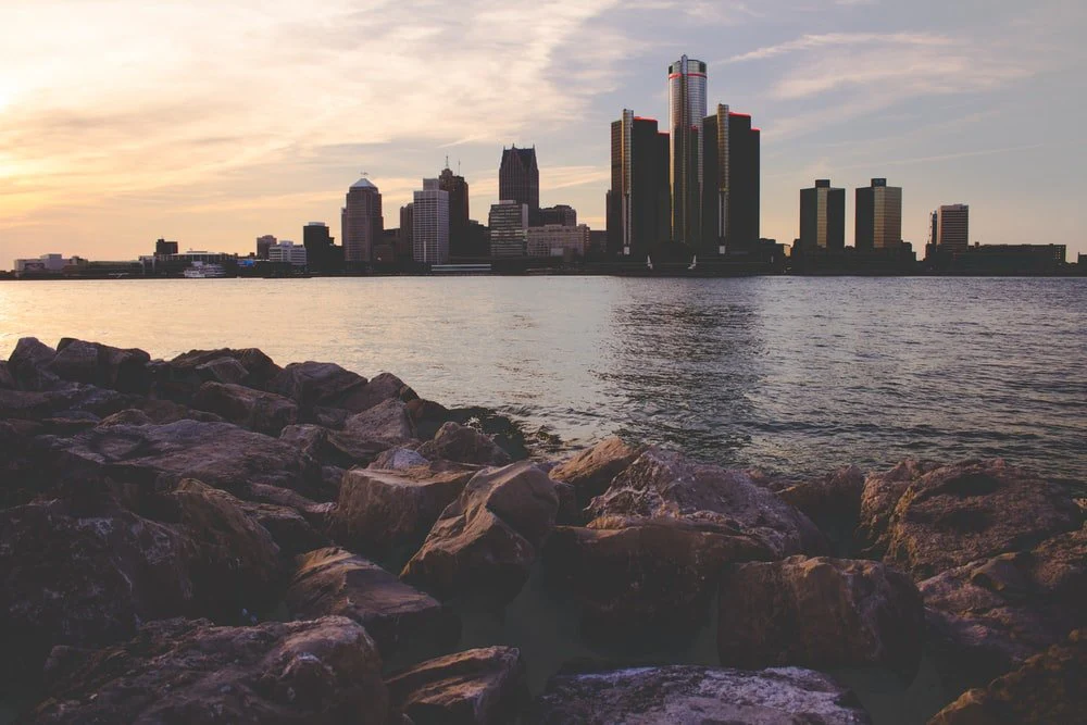 Paint By Numbers | Detroit - Skyline Photography Of City Buildings Under Blue And White Cloudy Skies At Daytime