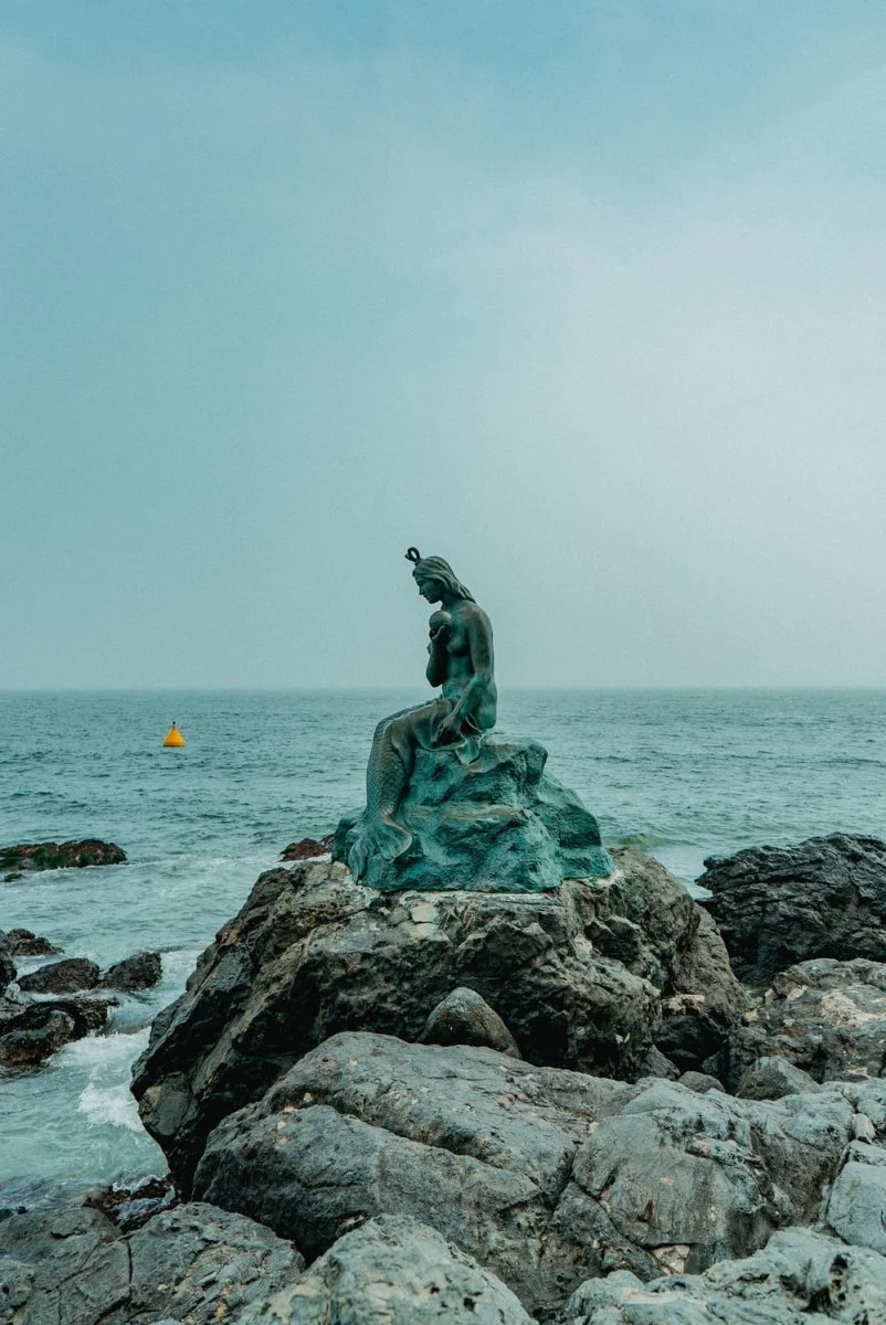Paint By Numbers | Busan - Statue Of A Woman On A Rock Near The Ocean