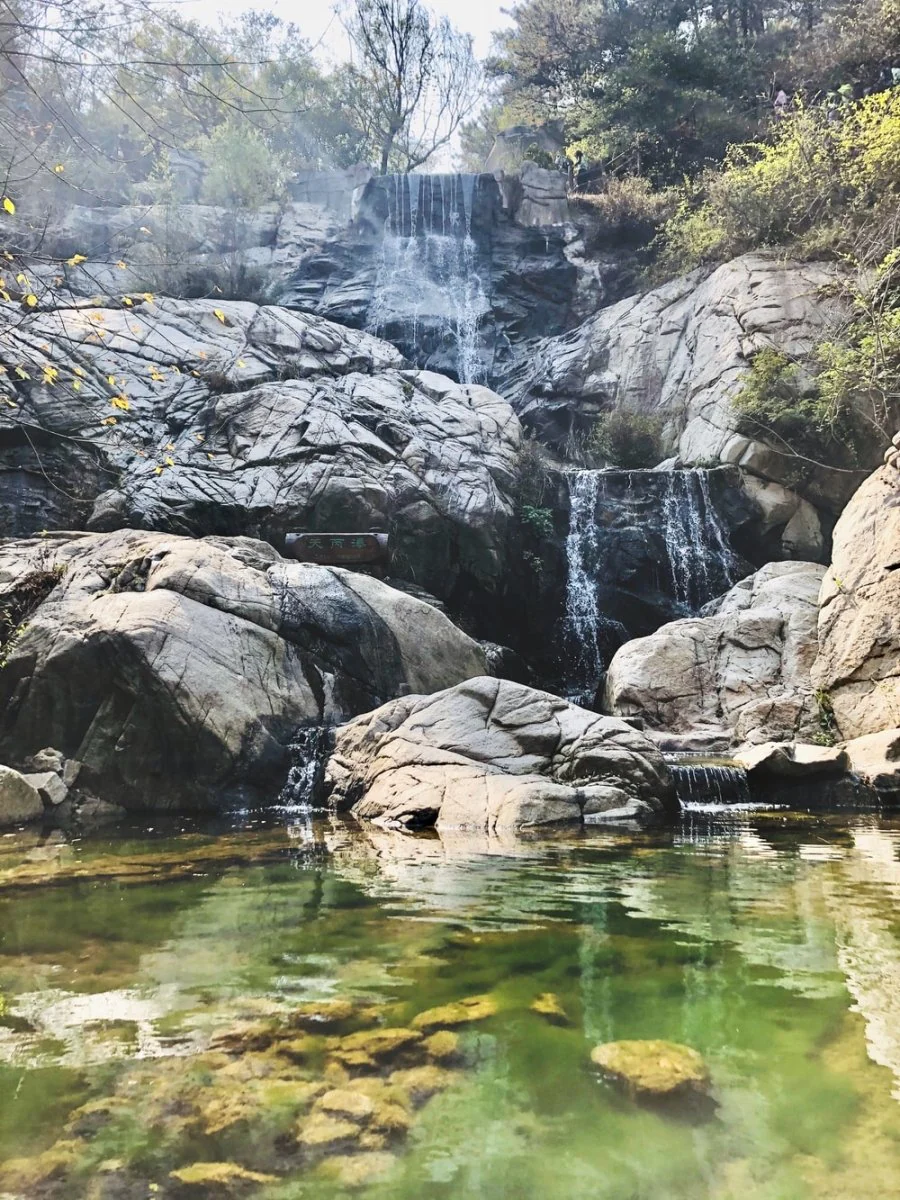 Paint By Numbers | Jinan - Waterfalls On Rock Formation With Calm Body Of Water