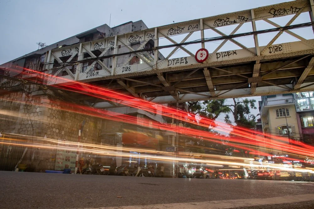 Paint By Numbers | Hanoi - White And Red Train On Track During Daytime