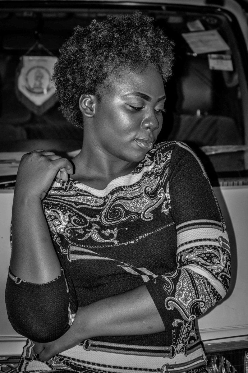 Paint By Numbers | Kinshasa - Woman In Black And White Floral Long Sleeve Shirt