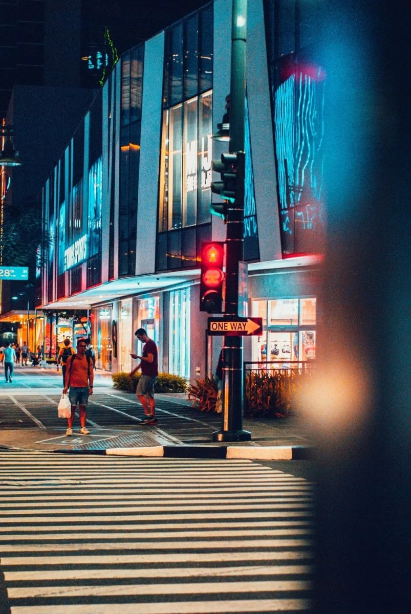 Paint By Numbers | Woman In Black Jacket Walking On Sidewalk During Nighttime